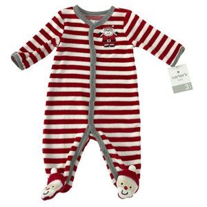 Christmas Santa Velour Sleep & Play Sz 3 Months